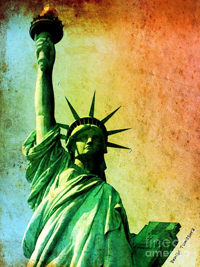 Lady Liberty Painting by Denise Tomasura