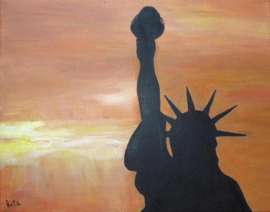 Lady Liberty Painting by Rita Tortorelli
