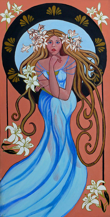 Lady of the Lillys  Painting by Susan Duda
