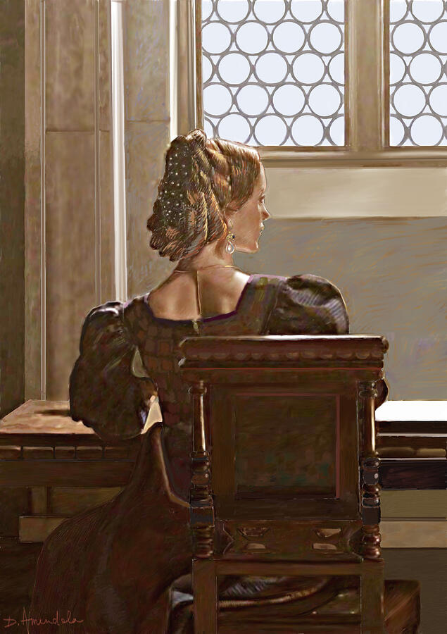 Renaissance Painting - Lady near the window by Dominique Amendola Renaissance Painting - Lady near the window by Dominique Amendola