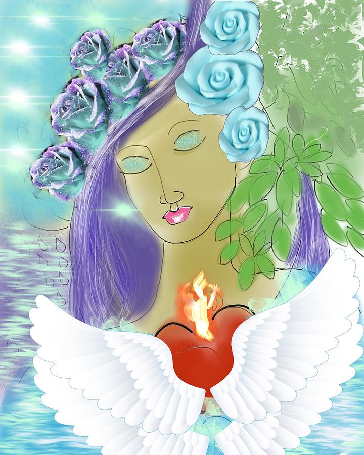 Flower Digital Art - Lady of Earth and Spirit Blessings by Serenity Studio Art
