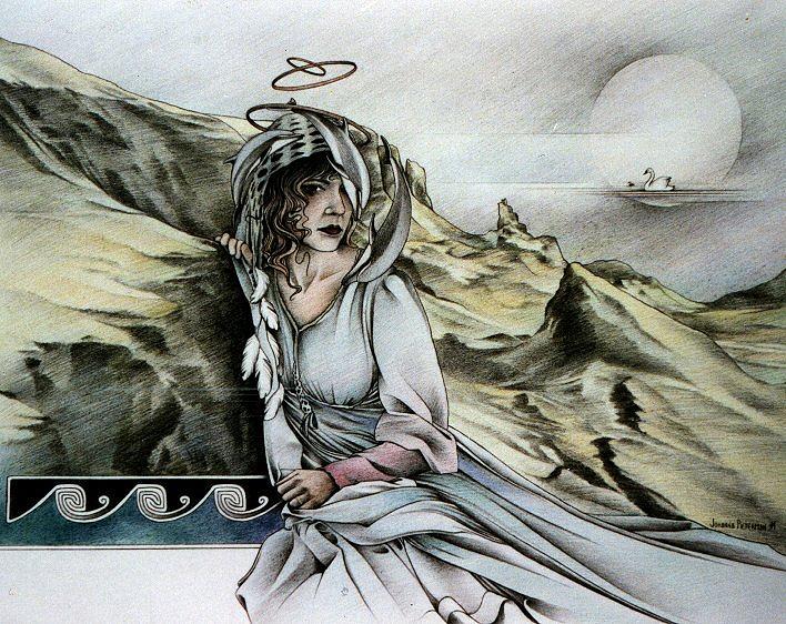 Lady of Skye Drawing by Johanna Pieterman