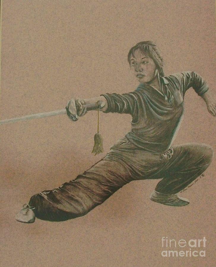 Tai Chi Drawing - Lady of the Chi by Dan Hausel Tai Chi Drawing - Lady of the Chi by Dan Hausel