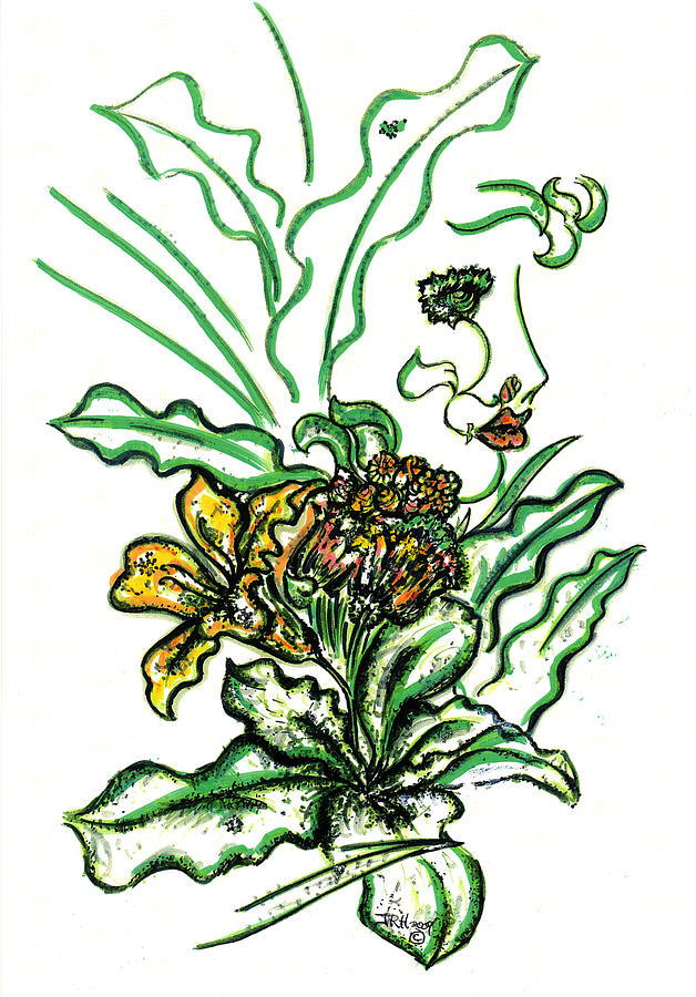 Lady of the Garden Drawing by Judith Herbert