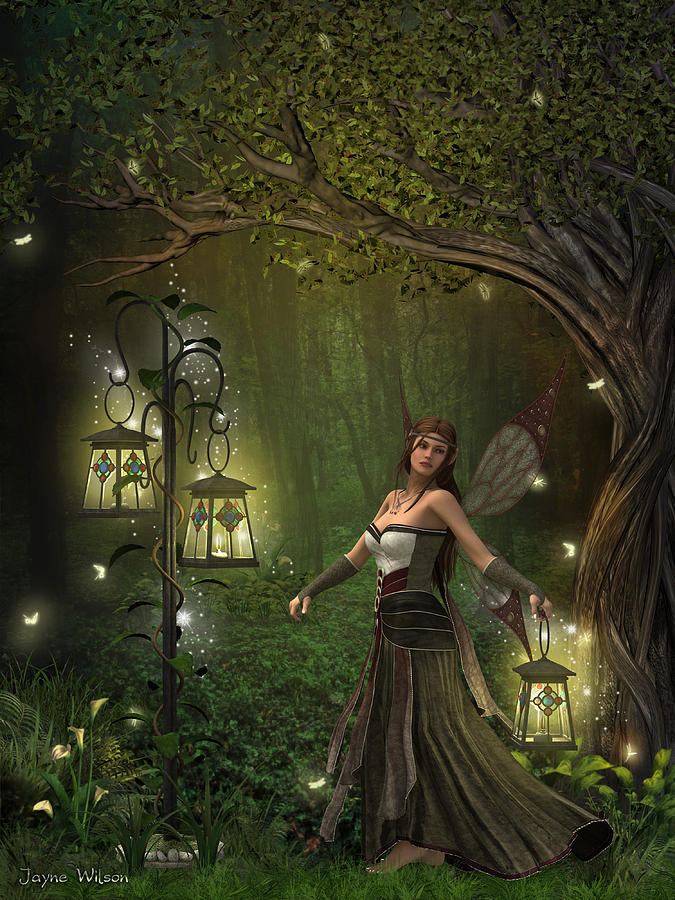 Lady of the Lanterns Digital Art by Jayne Wilson