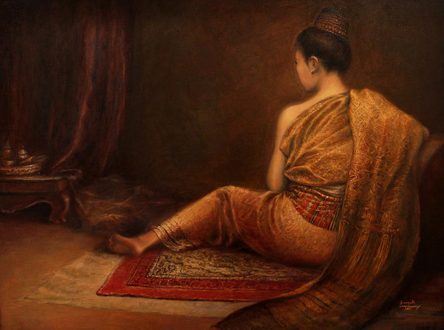 Lady of the Palace Painting by Sompaseuth Chounlamany