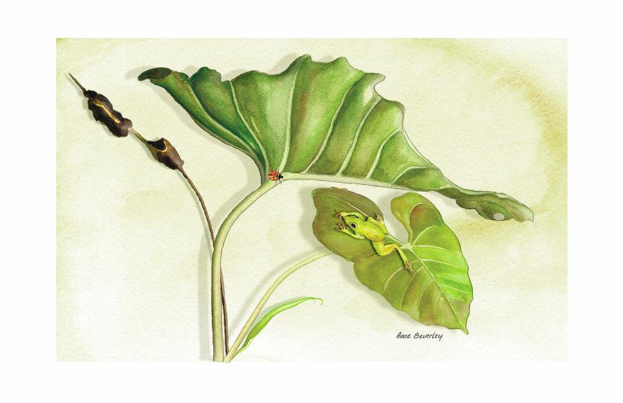 Lady on a Leaf Painting by Anne Beverley-Stamps