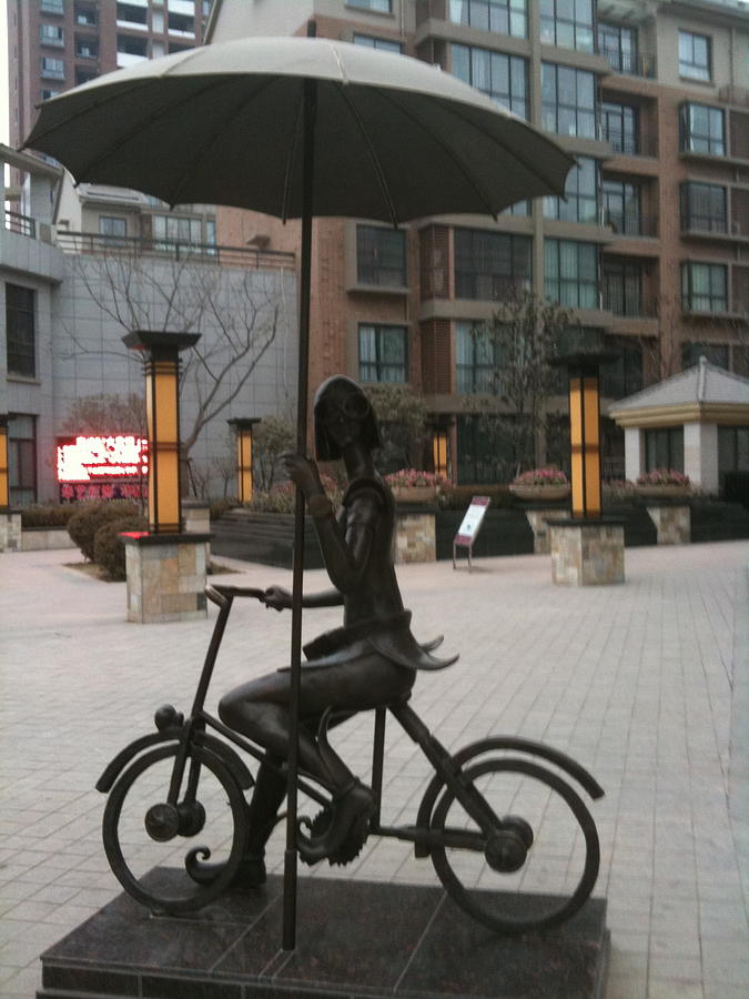 lady on bicycle