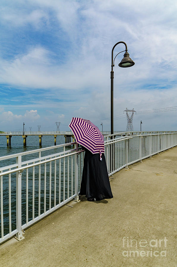 Lady On Pier - Color Version Photograph
