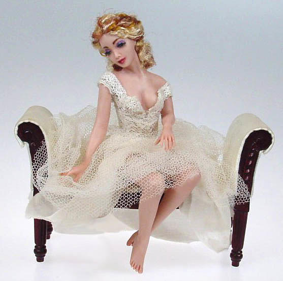 Lady on settee Sculpture by Michelle Robison - Fine Art America