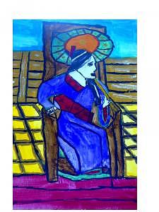 Japanese Lady Painting - Lady Oneko by Annie Dameron Japanese Lady Painting - Lady Oneko by Annie Dameron