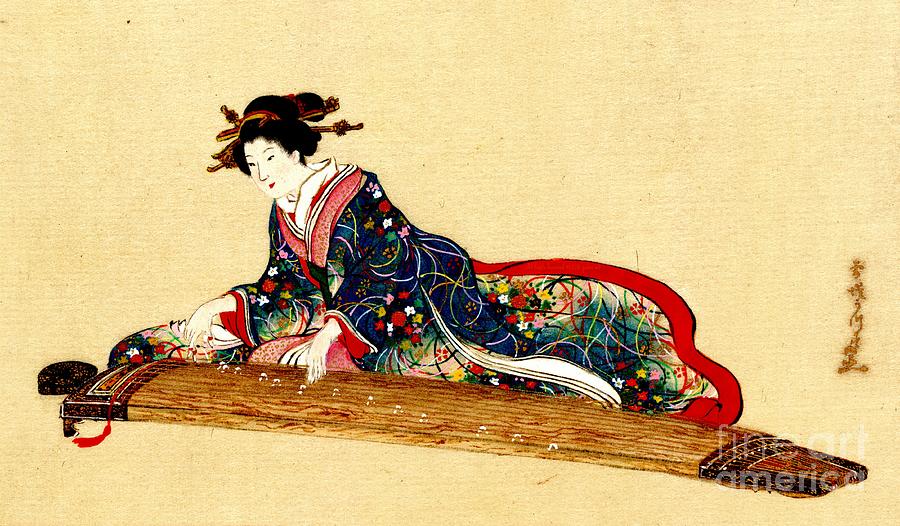 Lady Playing Koto 1878 Photograph by Padre Art