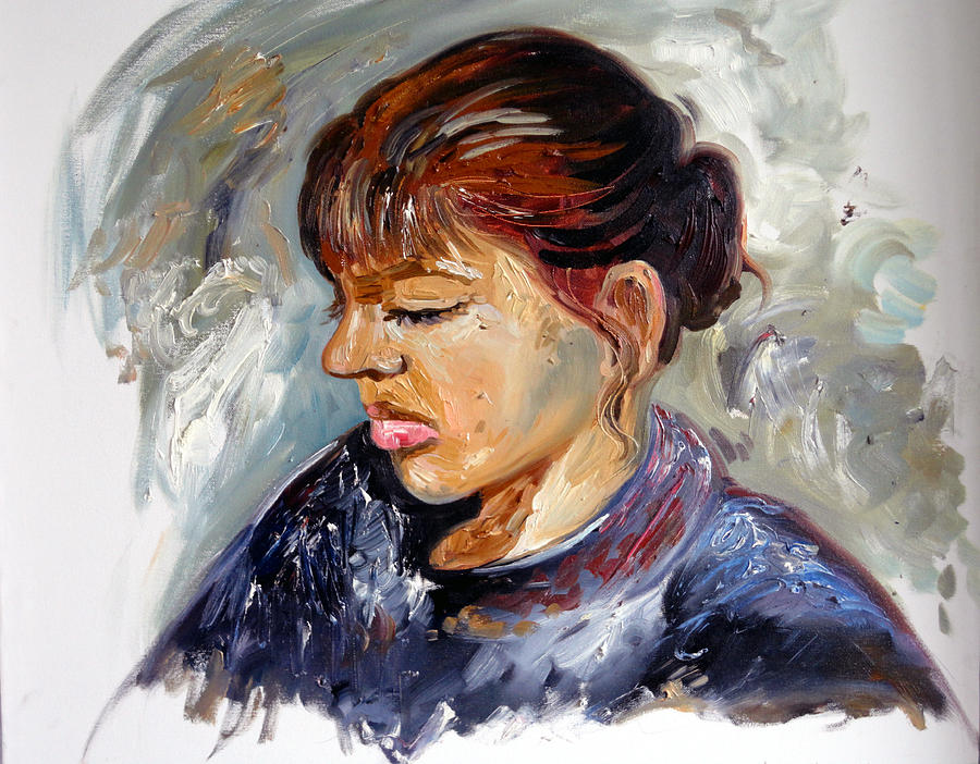 Portrait Painting - Lady Portrait by Anbazhagan