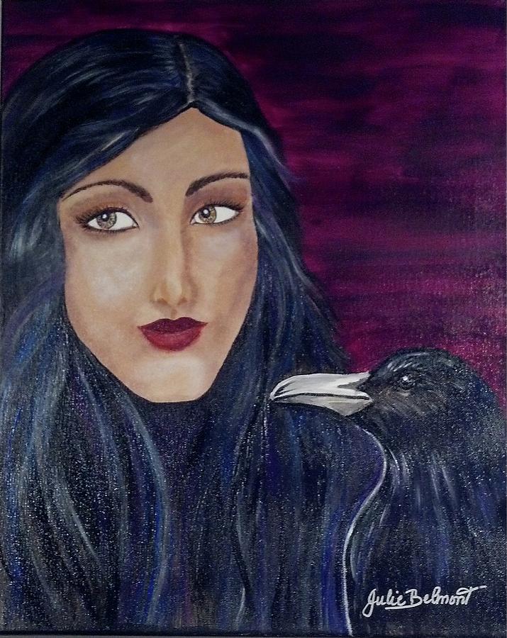 Lady Raven Painting by Julie Belmont