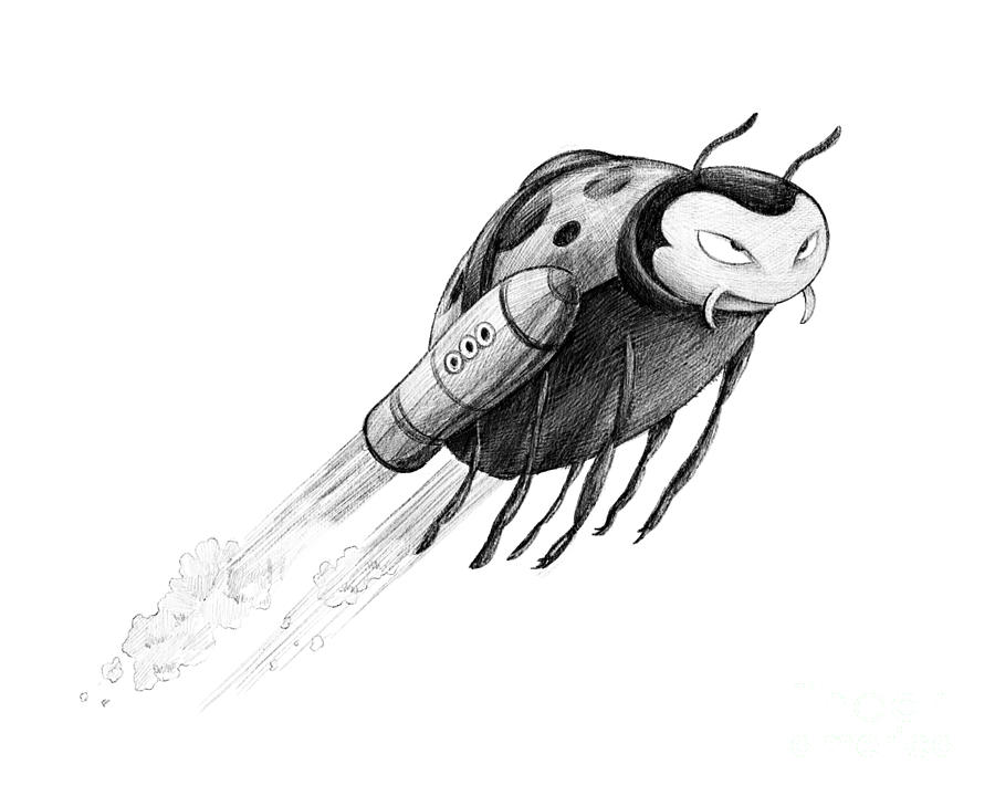 Lady Rocket Bug Digital Art by Michael Ciccotello