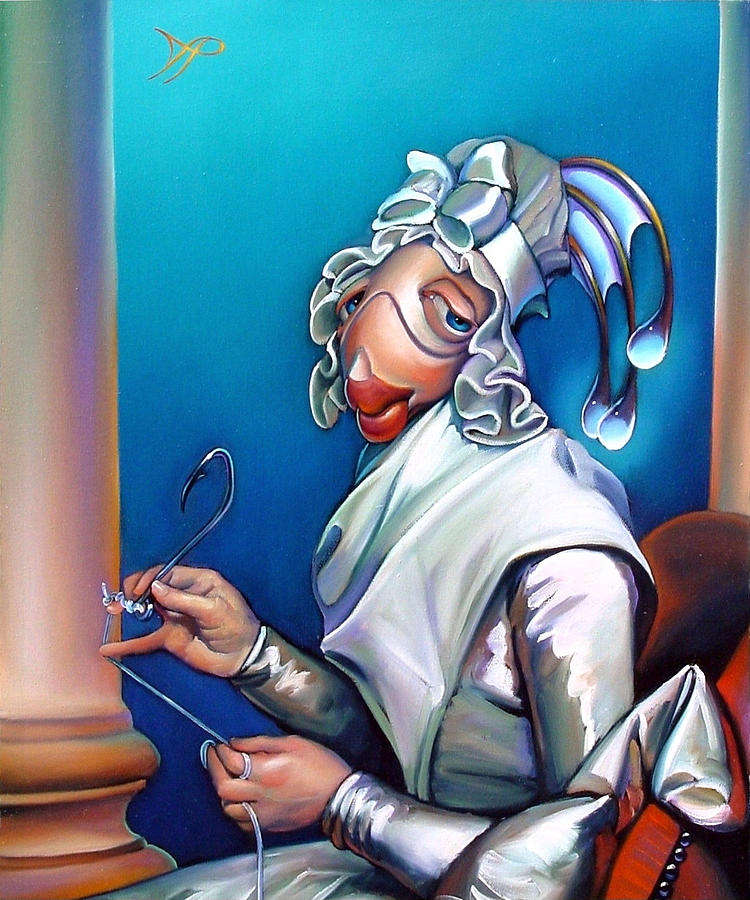 Fish Hook Painting - Lady Seabass by Patrick Anthony Pierson