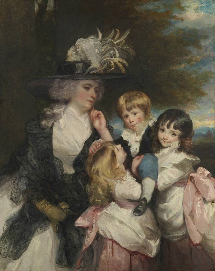 Lady Smith and Her Children Painting by Joshua Reynolds