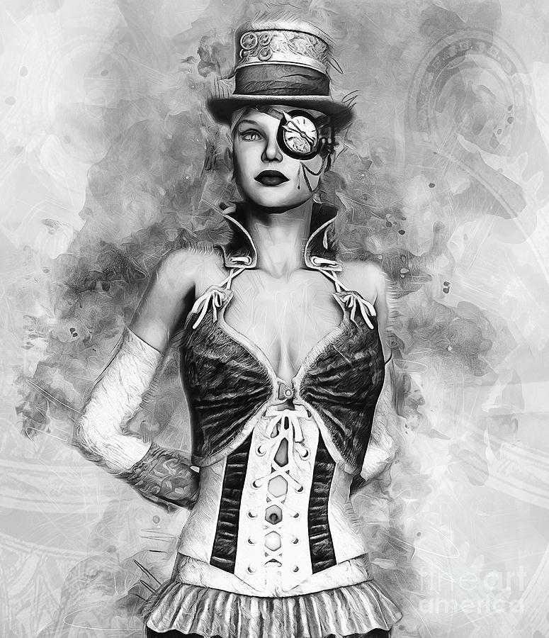 Lady Steampunk Digital Art by Ian Mitchell