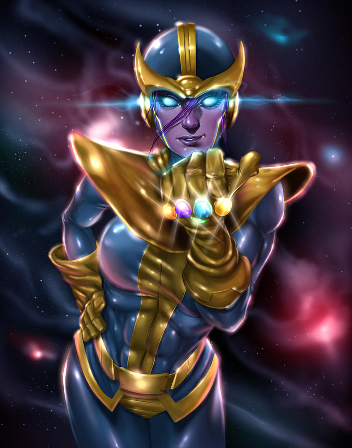 Lady Thanos Painting by Pete Tapang