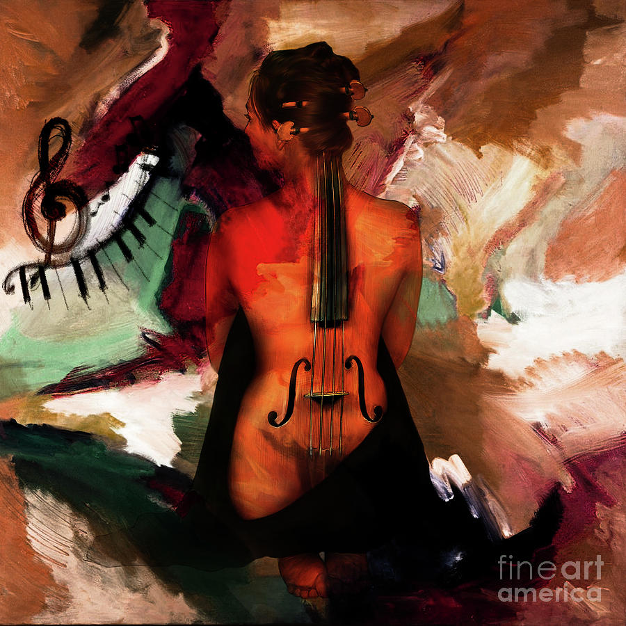 Music Painting - Lady Violin 01 by Gull G