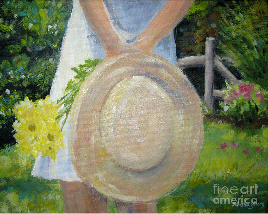 Lady with a Hat Painting by Marsha Young