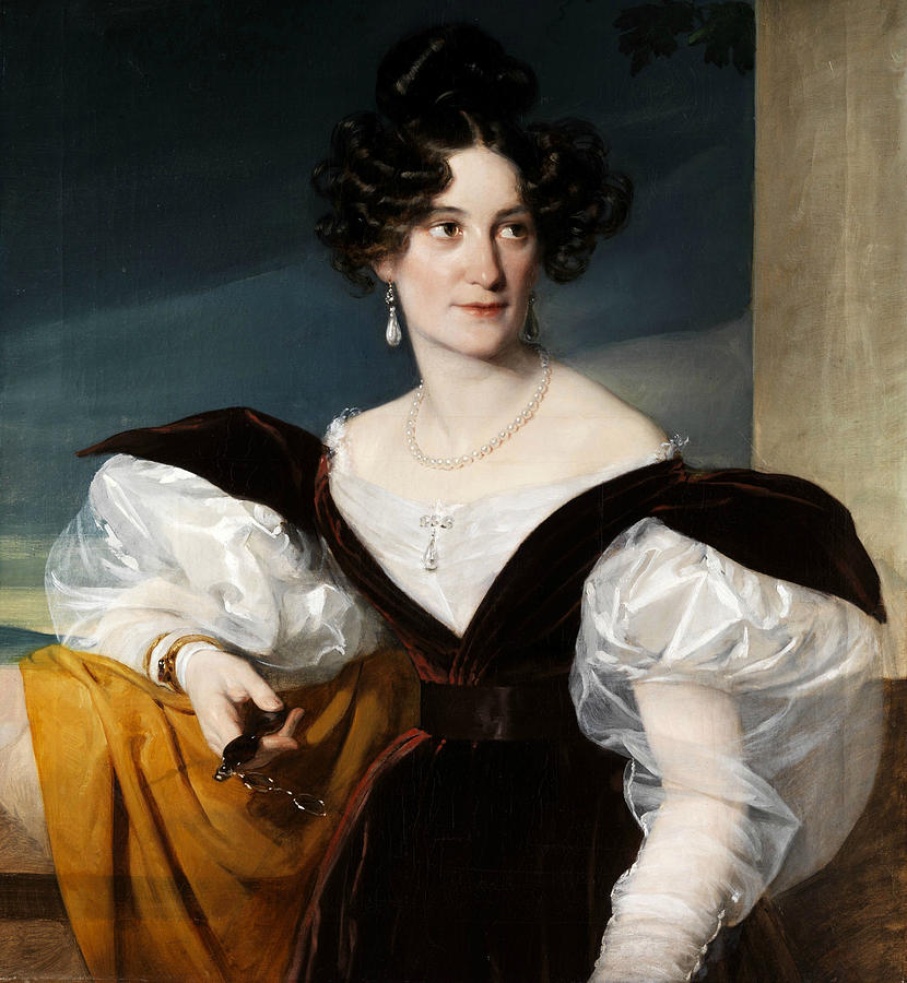 Unknown Artist Painting - Lady with a Lorgnette by Unknown artist