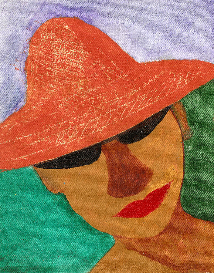 Beach Painting - Lady with Cap by Umesh U V