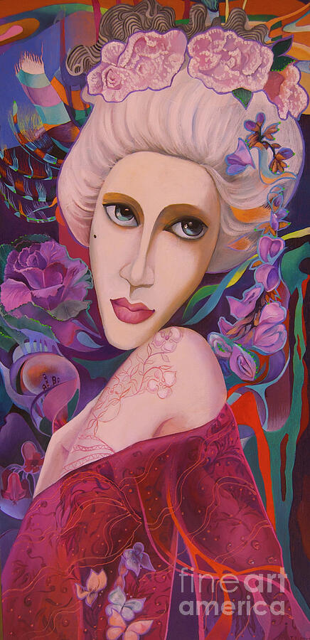 Lady with Mushka Painting by Tatyana Binovska - Fine Art America