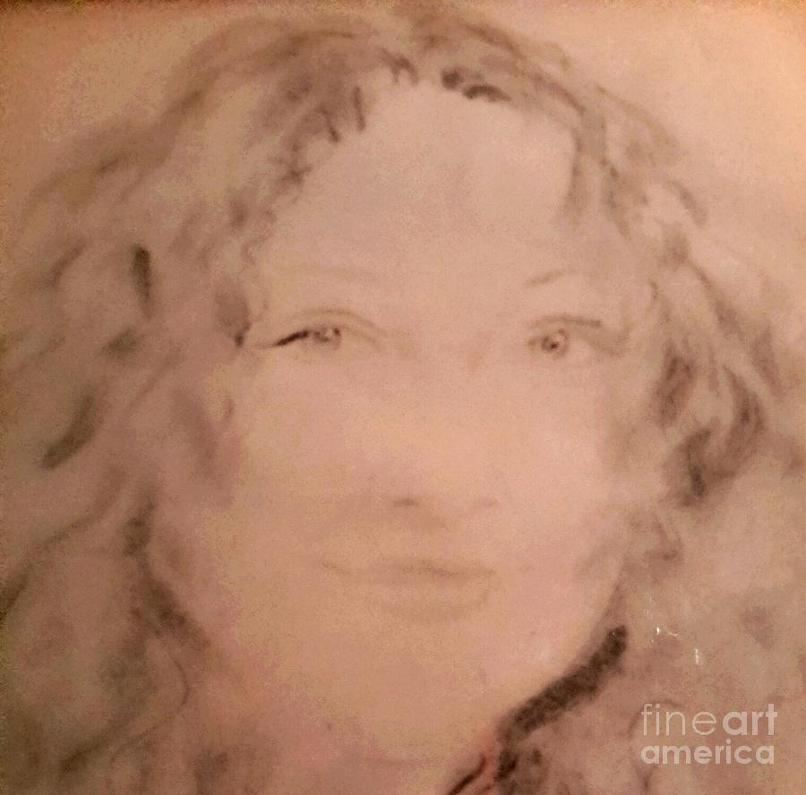 Lady Drawing - Lady with smile by Cindy  Riley