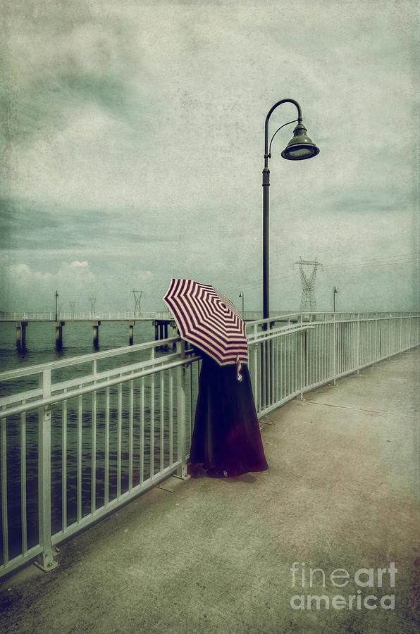 Lady With The Umbrella _texture Photograph