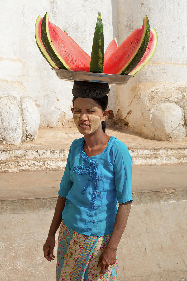 Lady with Watermelon Photograph by Erika Gentry