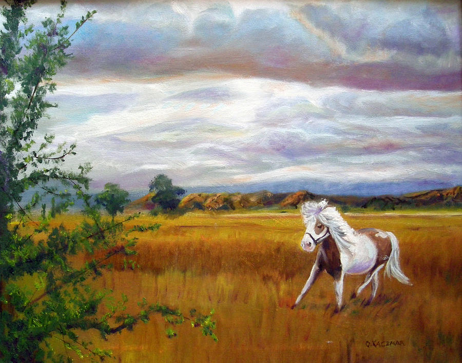 Horse Painting - Ladybug in Glazer Field by Olga Kaczmar