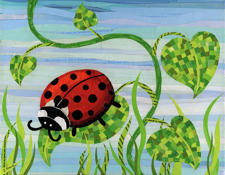 Ladybug Mosaic Mixed Media by Shawna Rowe