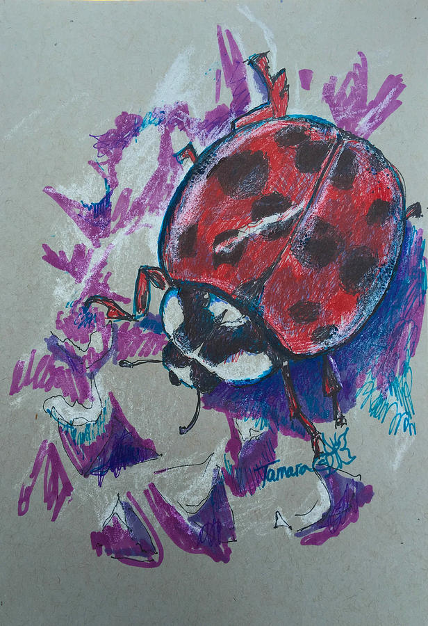 Ladybug on a Wall Painting by Tamara Kulish