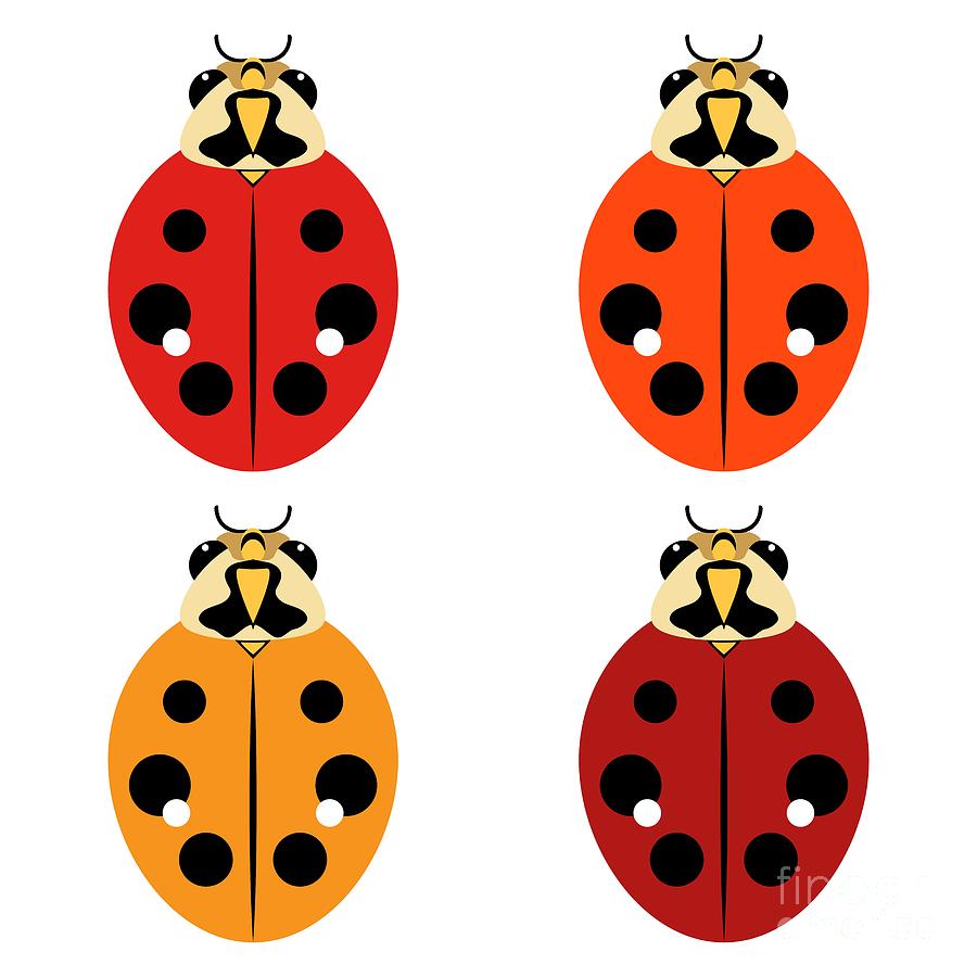 Ladybug Quartet Digital Art by MM Anderson