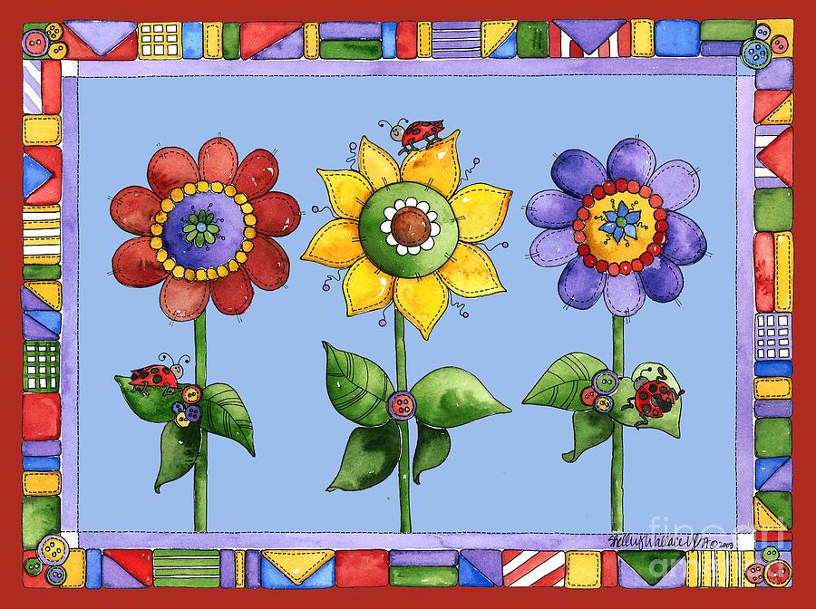 Ladybug Trio Painting by Shelley Wallace Ylst - Fine Art America