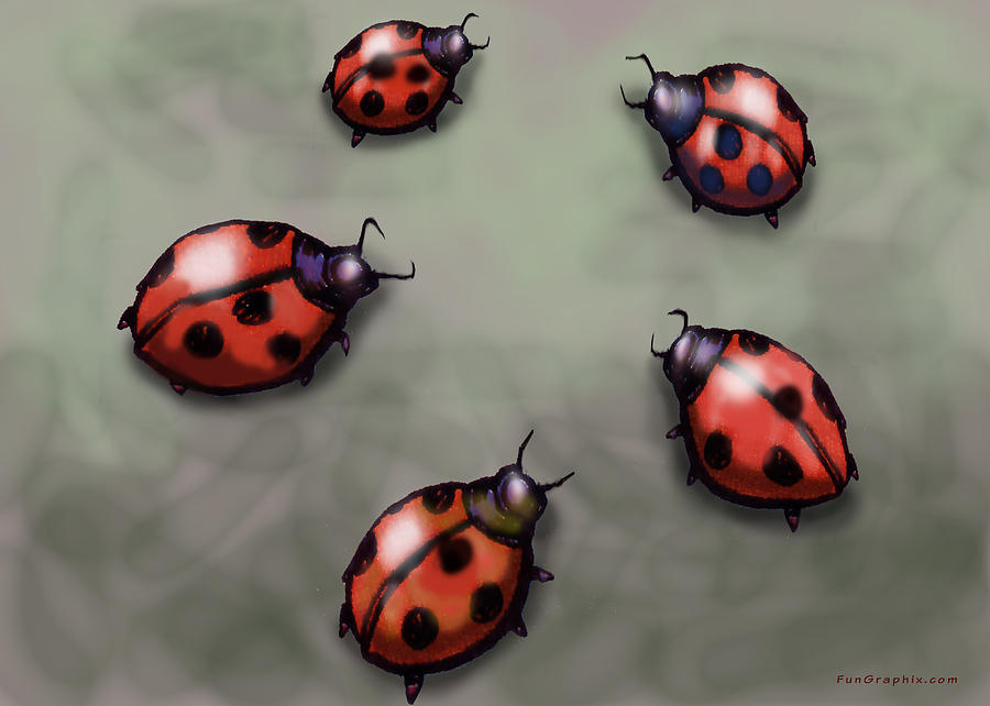 Ladybugs Digital Art by Kevin Middleton