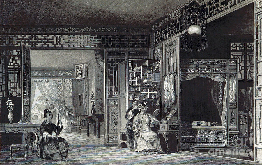 Ladys Bedchamber, China, 19th Century Photograph by British Library