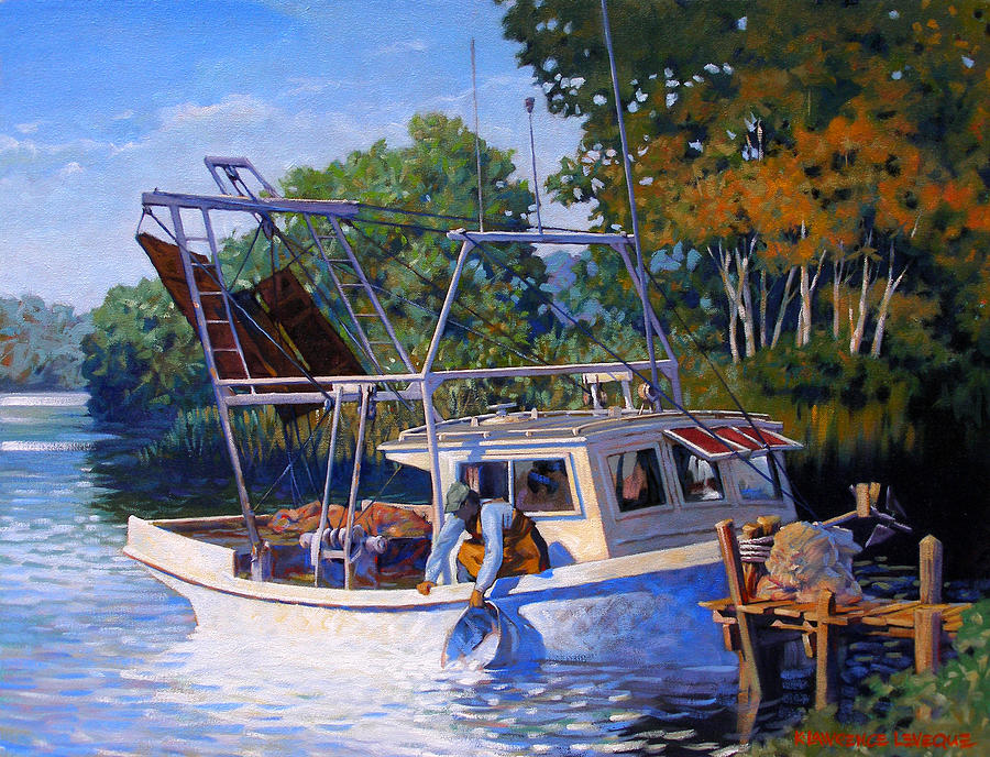 Boat Painting - Lafitte Skiff by Kevin Leveque