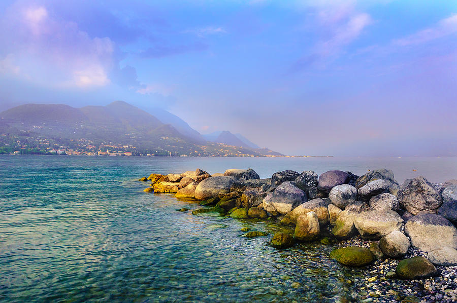 Fall Photograph - Lago di Garda. Stones by Dmytro Korol