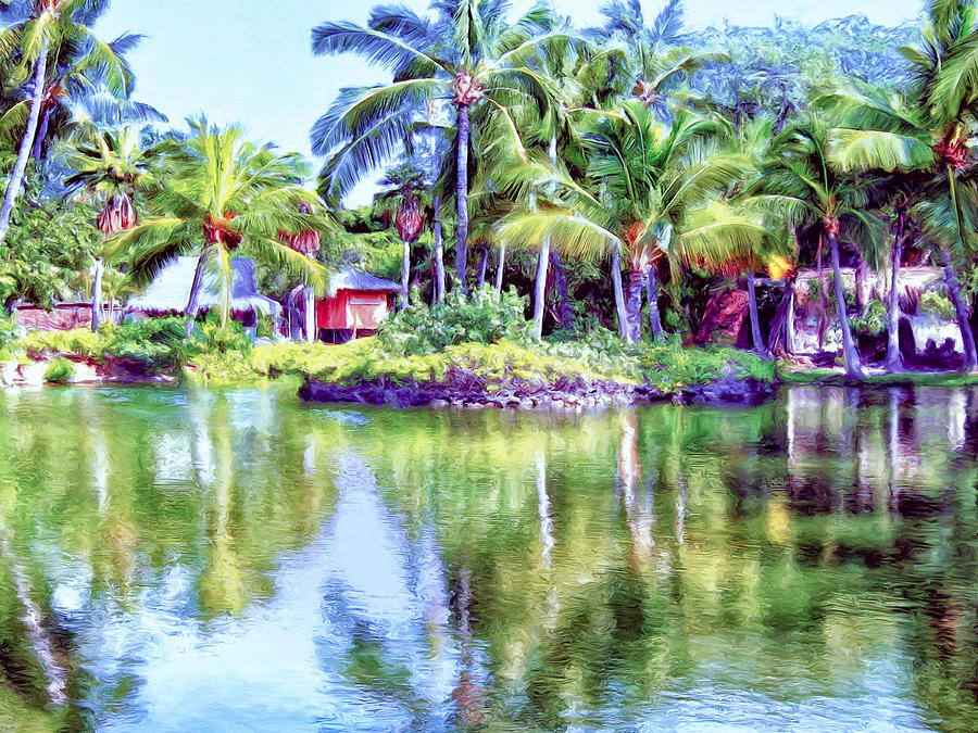 Lagoon at Kona Village - Big Island Painting by Dominic Piperata