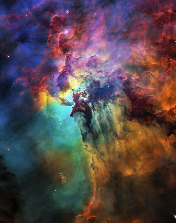 Space Photograph - Lagoon Nebula Hubble Space Telescope image by NASA Image Edit M Hauser