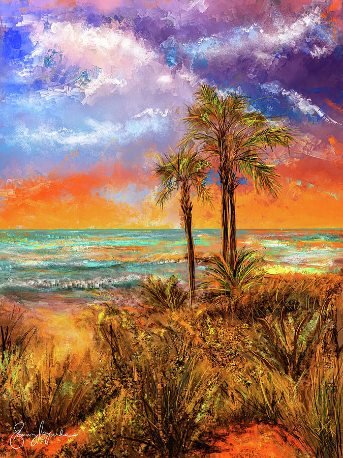 Laguna Beach At Sunset Painting by Lourry Legarde