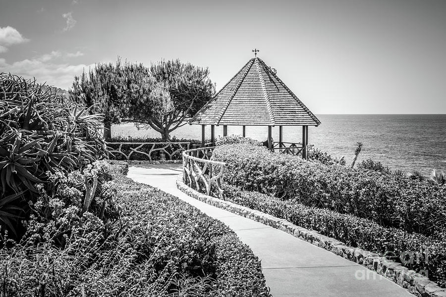 Laguna Beach Gazebo Black and White Picture Photograph by Paul Velgos