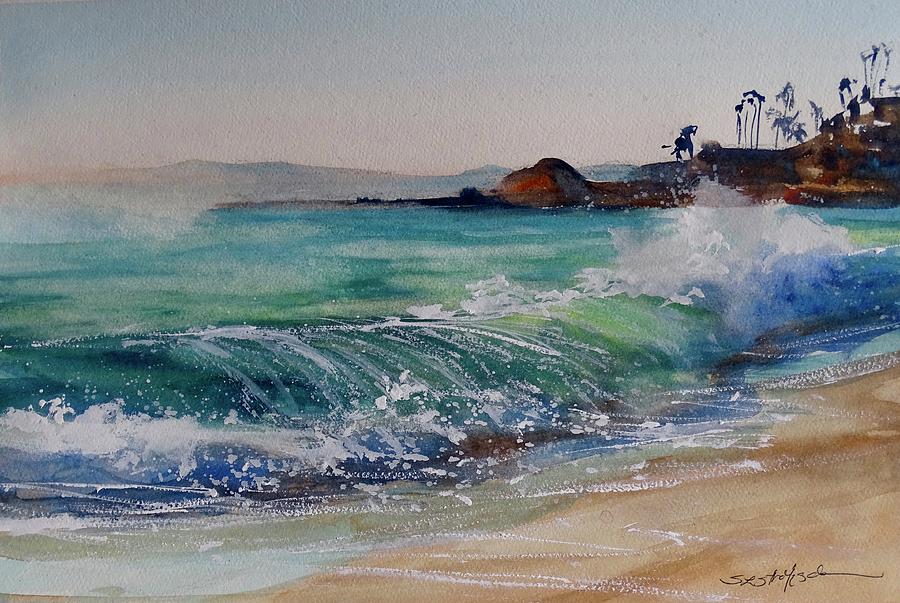 Laguna Beach North View Painting by Sandra Strohschein