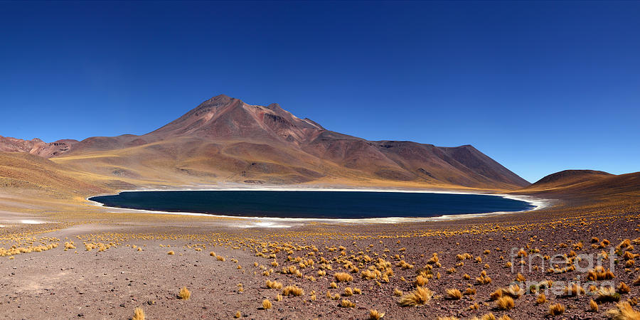 Laguna Miniques and Miniques Volcano Chile Photograph by James Brunker
