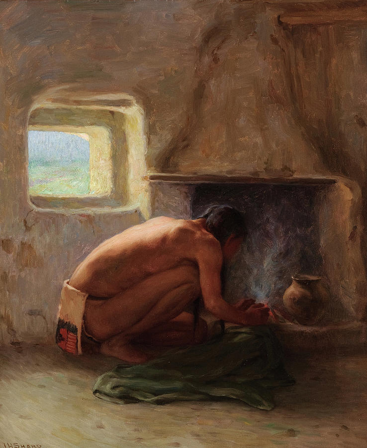 Man Painting - Laguna Pueblo by Joseph