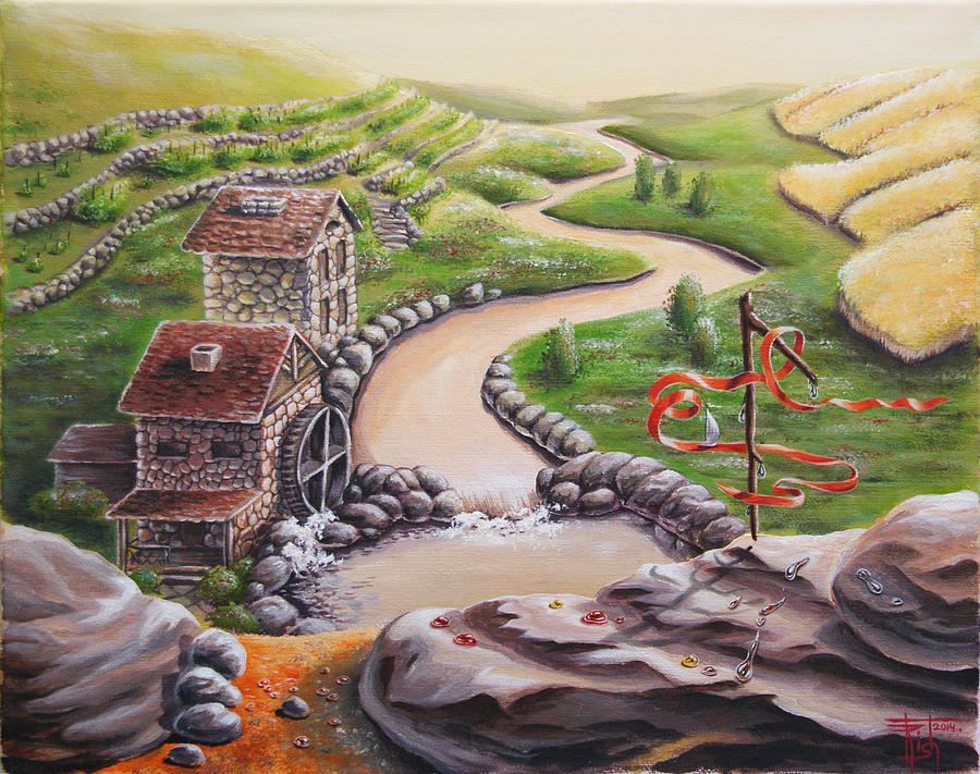 Fantasy Painting - Lagus is for a River by Trish Elena Morgun