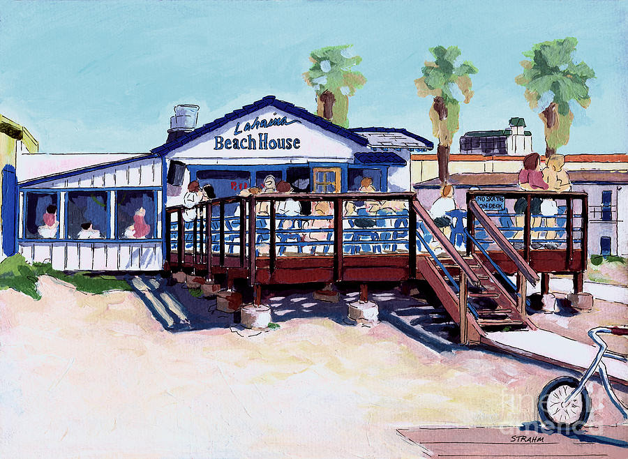 Lahaina Beach House Pacific Beach San Diego California Painting by Paul Strahm