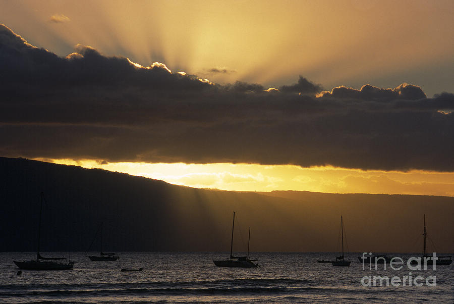 Sunset Photograph - Lahaina Sunset - Maui by Sandra Bronstein